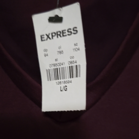 Express Red Sheath Dress with V-Neck and Bishop Sleeves - Picture 3 of 6